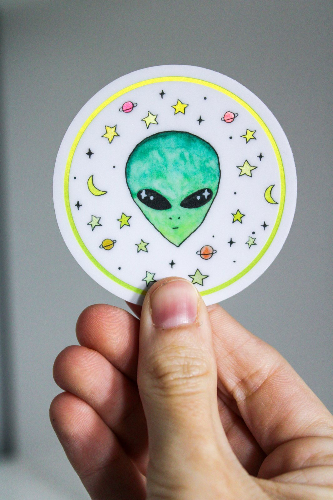 Satin UFO Circle Sticker