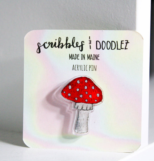 Lil Mushroom Acrylic Pin