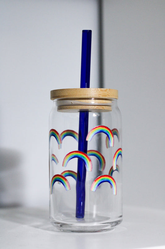 Rainbow Beer Can Glass