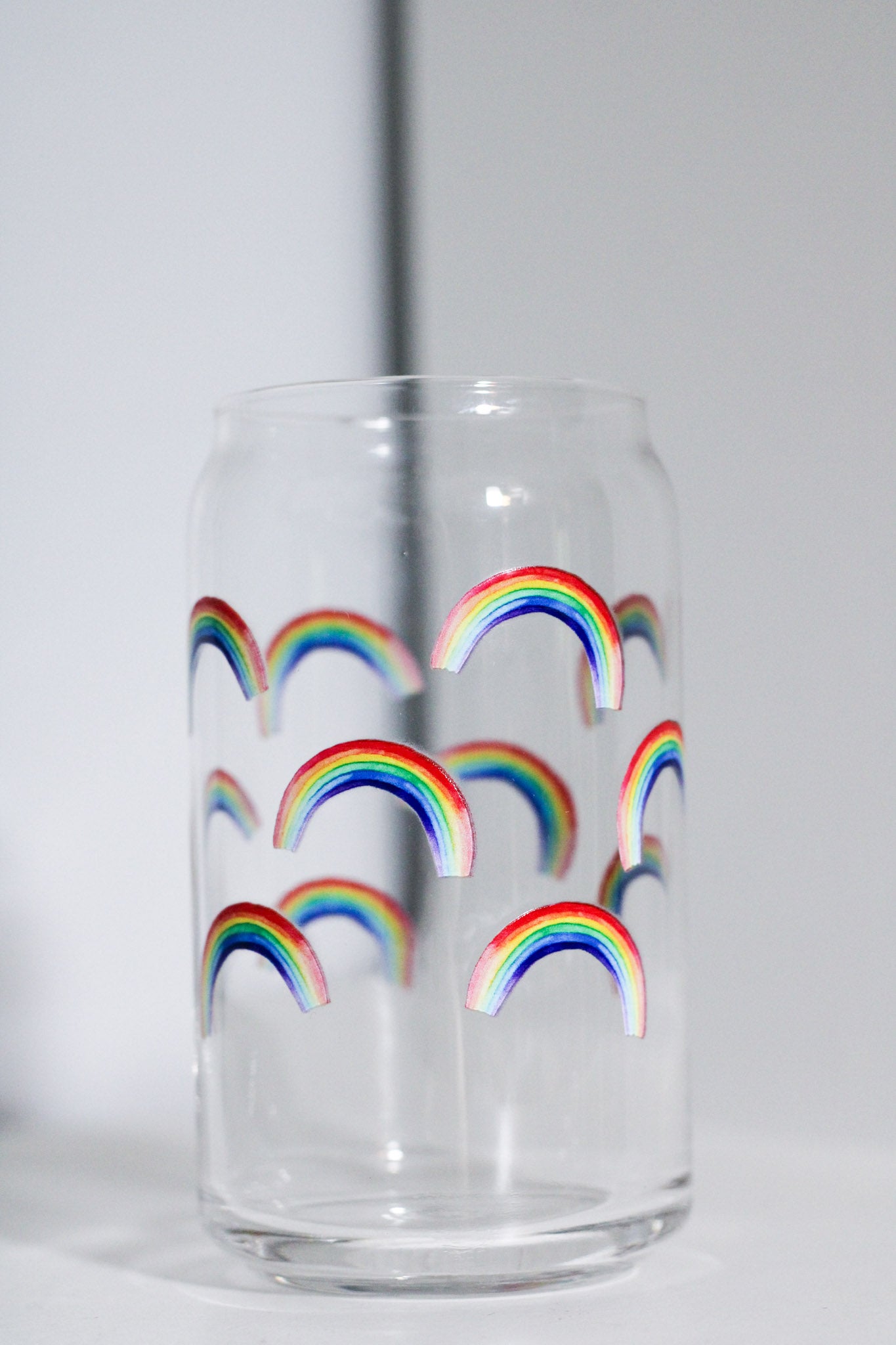 Rainbow Beer Can Glass